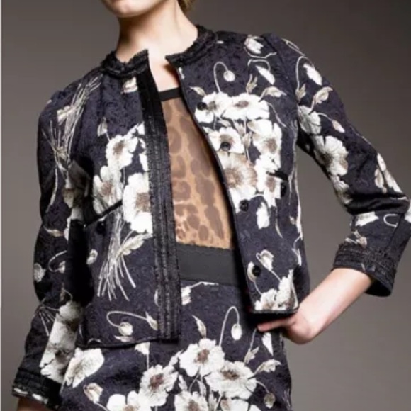 Dolce & Gabbana sz 42 US 6 Jacquard brocade jacket in Midnight Floral - Picture 1 of 16